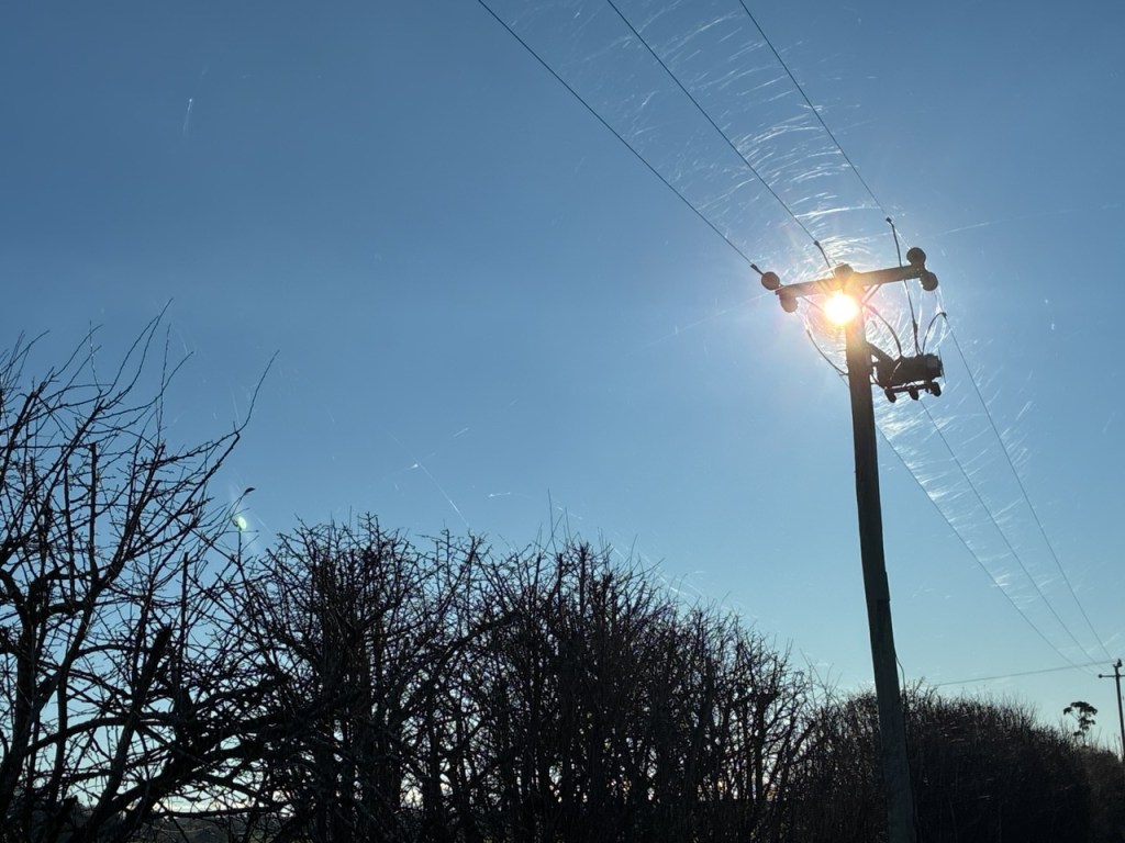 The power lines were covered