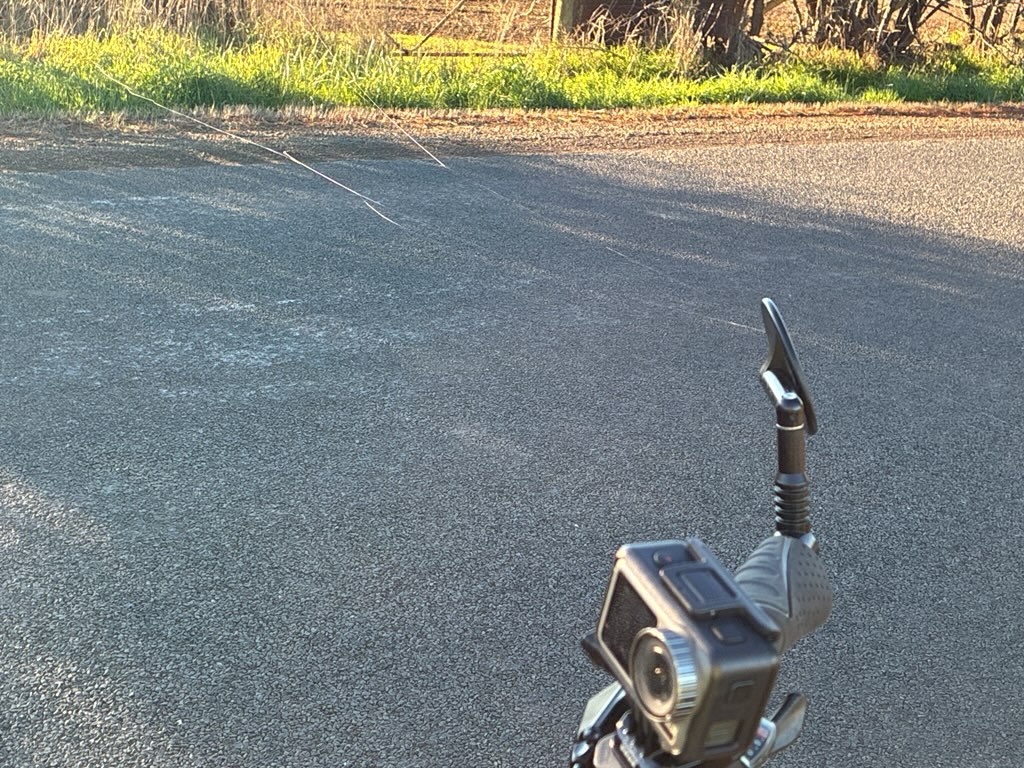 Threads collect on the bike